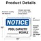 Signmission Pool Capacity _ People, 14 in W x Rectangle, Vinyl Decal OS-2PACK-NS-D-1014-L-17675 - alternate 5